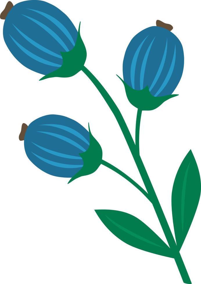 fleur bleue stylisée mise en valeur sur fond blanc. fleur de vecteur dans le style de dessin animé. illustration vectorielle pour les salutations, les mariages, la conception de fleurs.