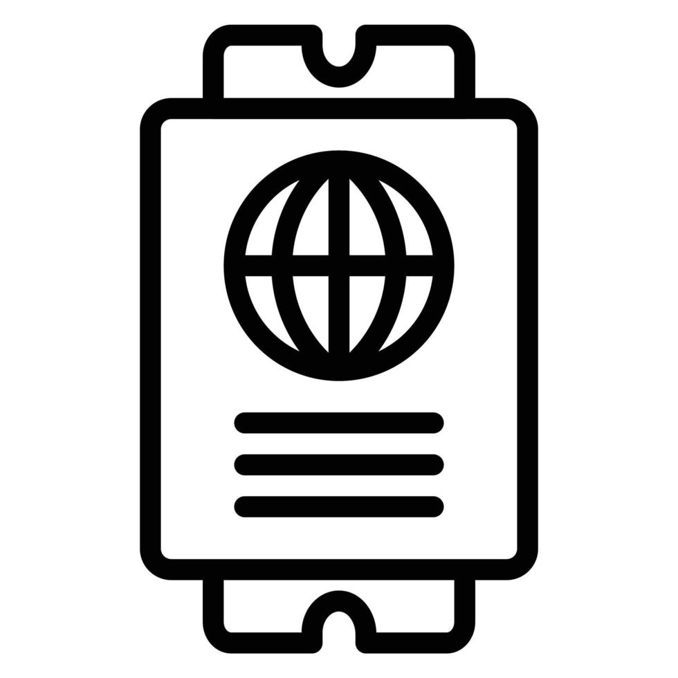 icône de visa simple, modifiable, 48 pixels vecteur