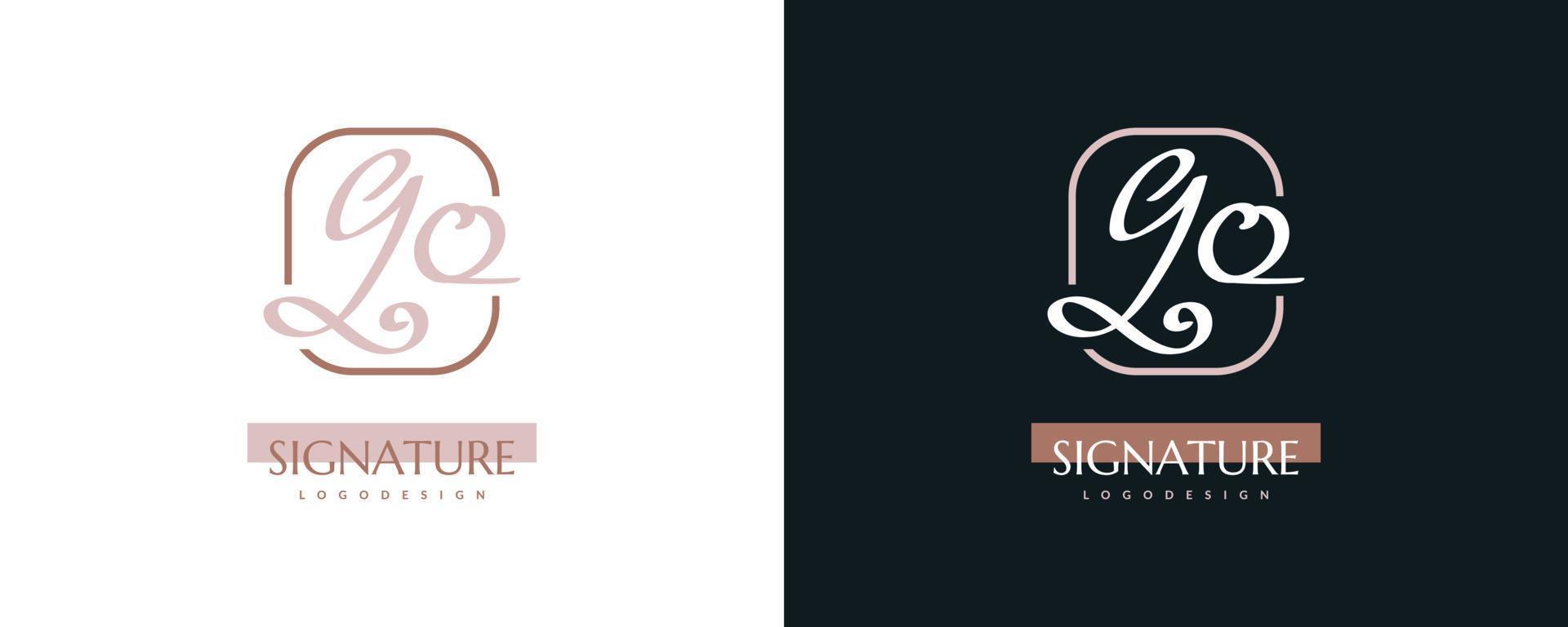 conception initiale du logo g et o dans un style d'écriture élégant et minimaliste. go signature logo ou symbole pour le mariage, la mode, les bijoux, la boutique et l'identité de l'entreprise vecteur