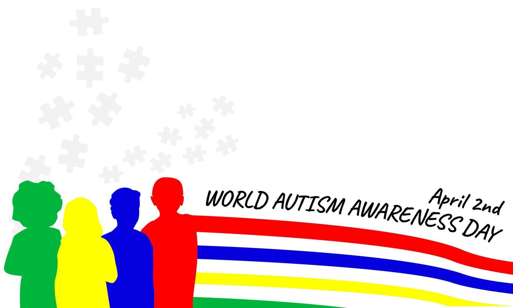 affiche de la journée mondiale de sensibilisation à l'autisme. vecteur
