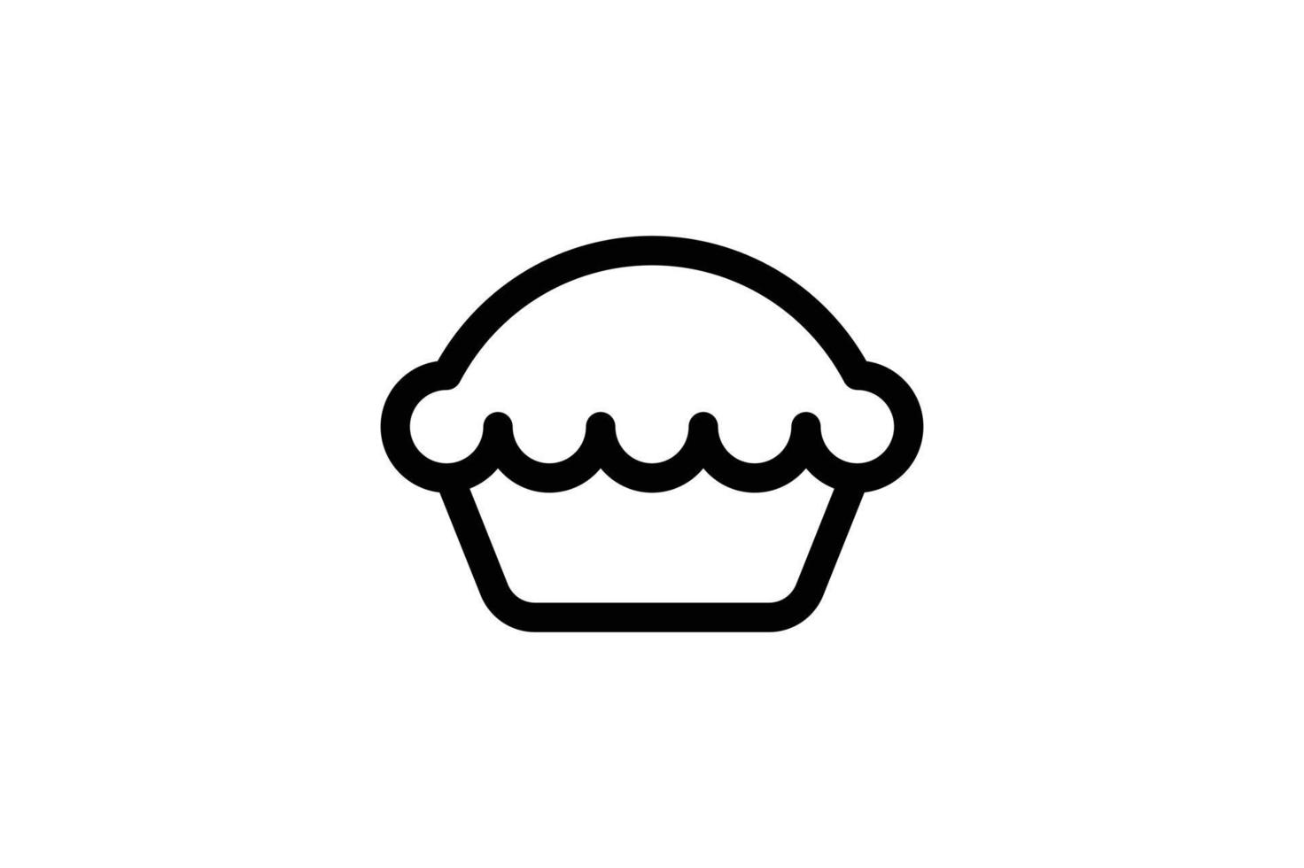 style de ligne de boulangerie icône tarte gratuit vecteur