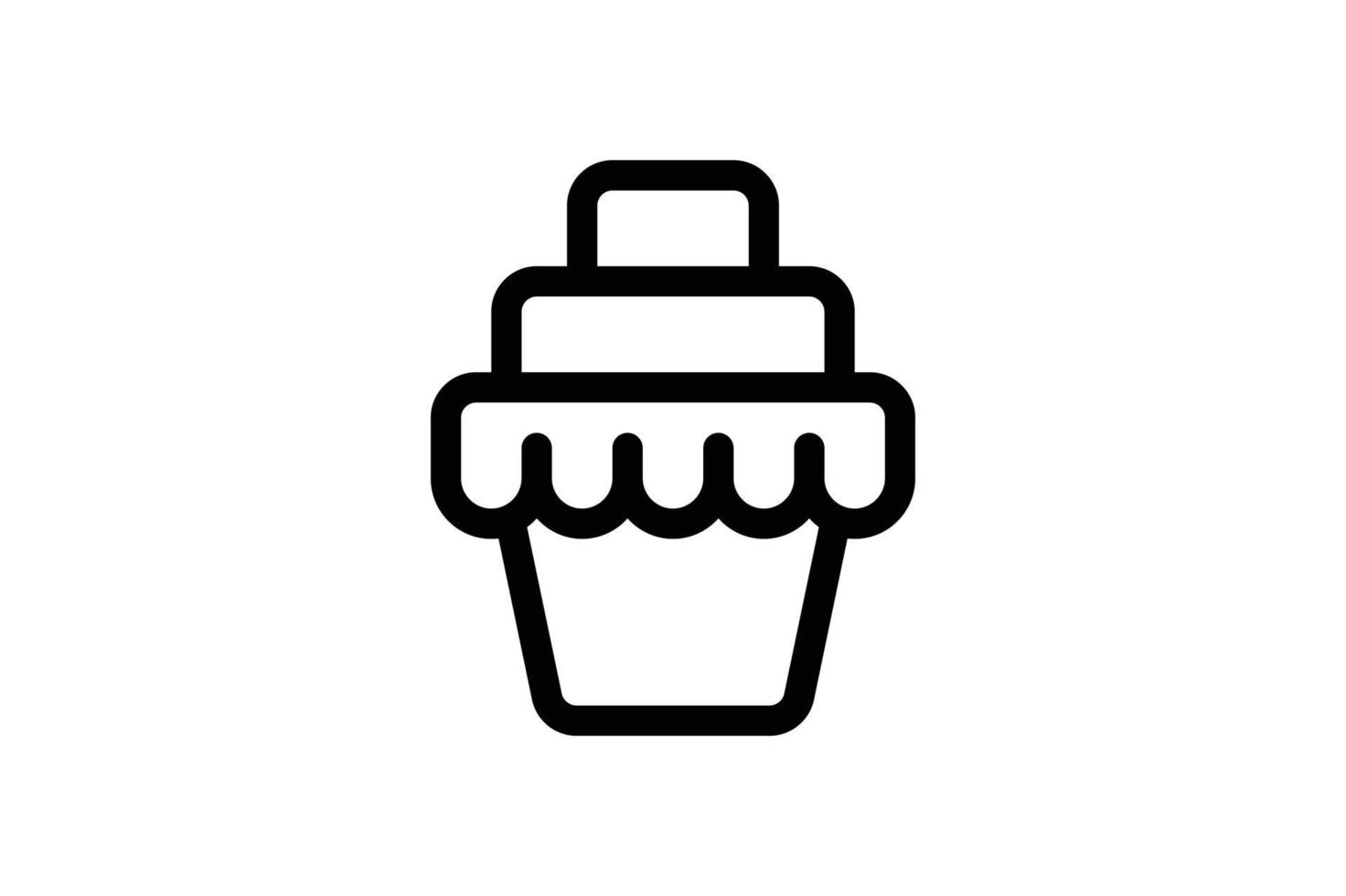 gâteau icône boulangerie style de ligne gratuit vecteur