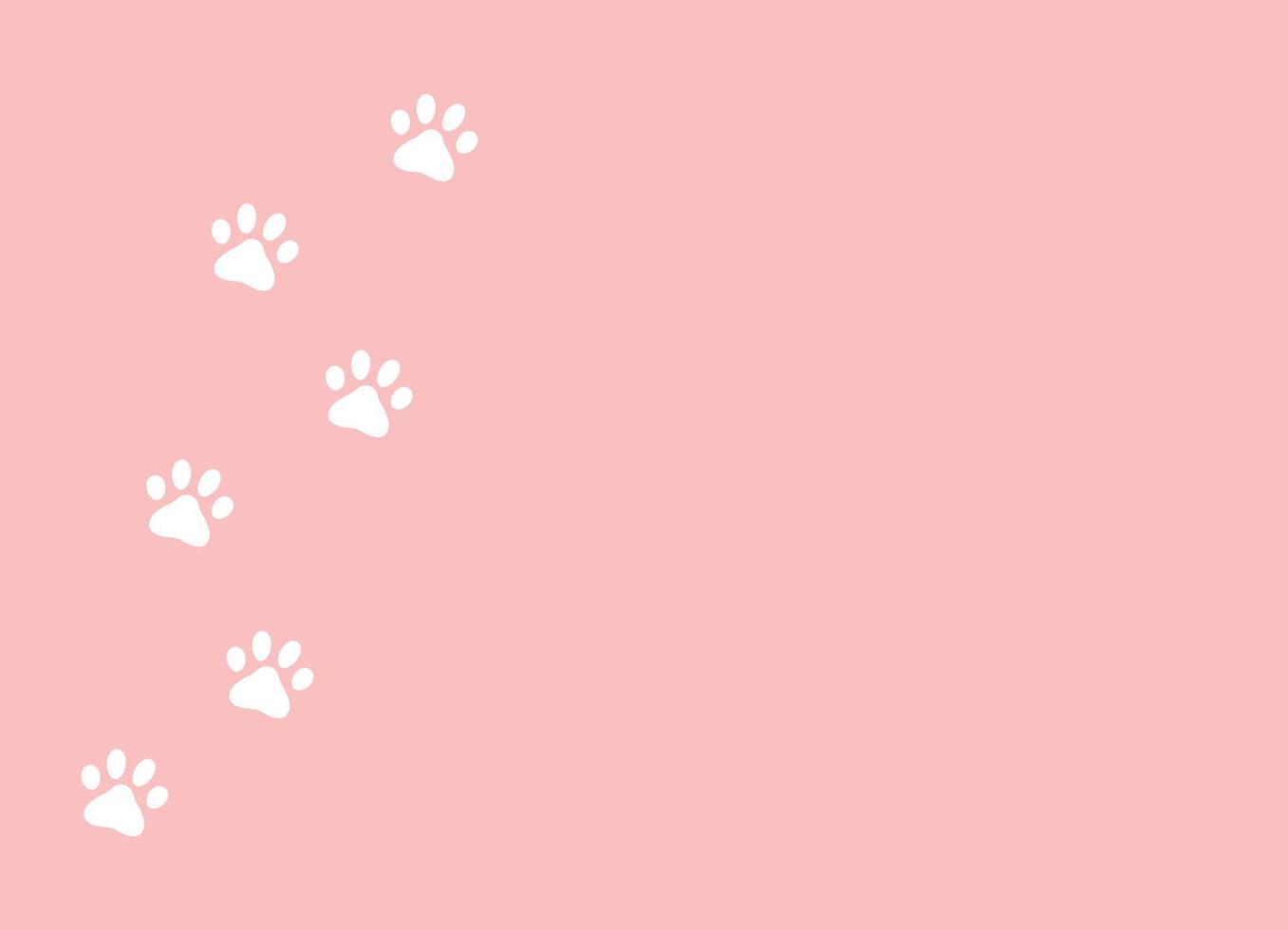 empreintes de pattes blanches de chien ou de chat, modèle sans couture. enfants mignons, fond de bébé, impression sur textile, tissu, papier peint. illustration vectorielle sur fond rose vecteur