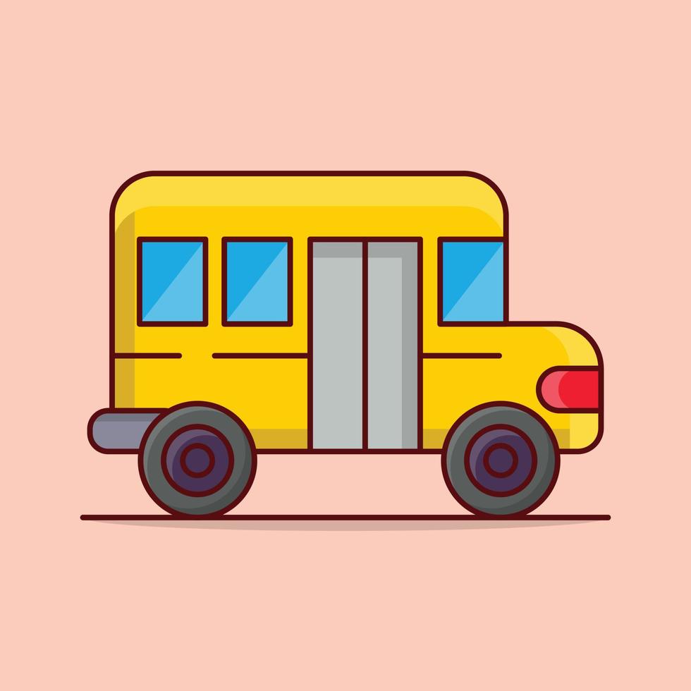illustration vectorielle de camionnette scolaire sur fond. symboles de qualité premium. icônes vectorielles pour le concept et la conception graphique. vecteur