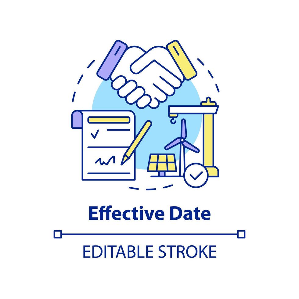 icône de concept de date d'effet vecteur