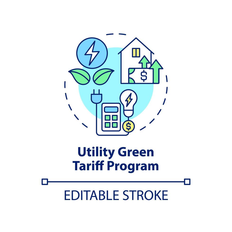 icône de concept de programme de tarif vert utilitaire vecteur