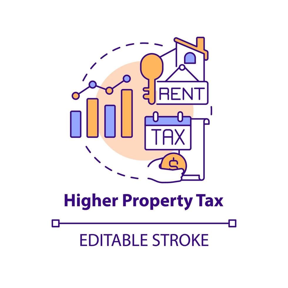 icône de concept d'impôt foncier supérieur vecteur