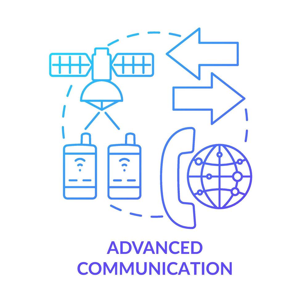 icône de concept de dégradé bleu de communication avancée vecteur