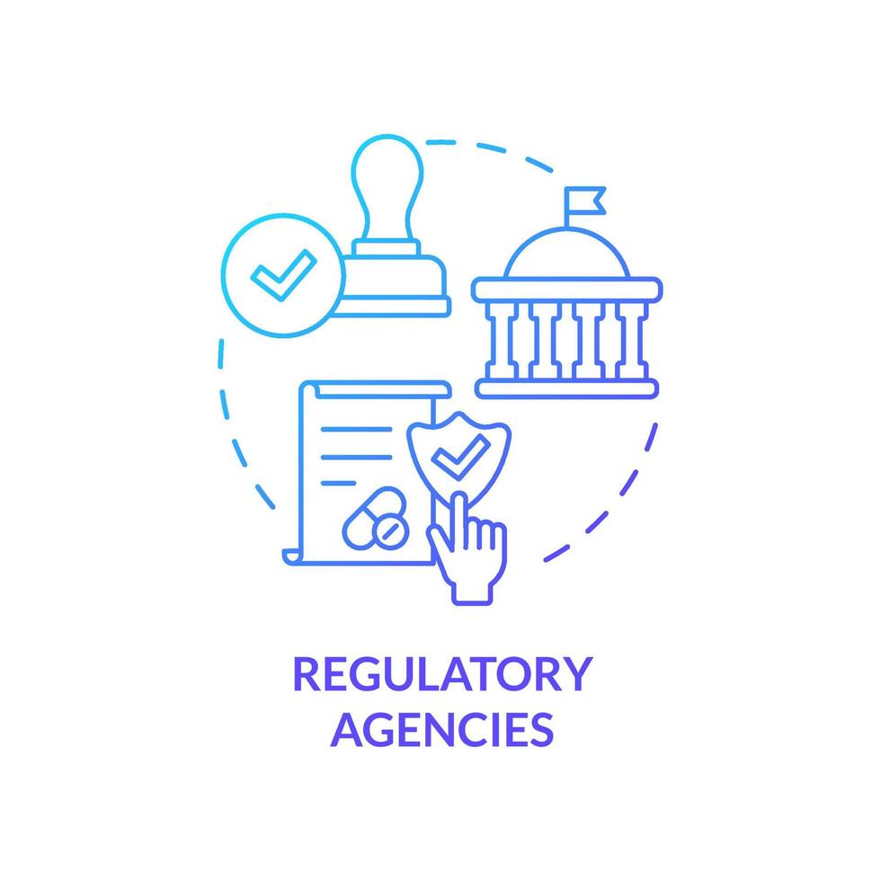 icône de concept de dégradé bleu des agences de réglementation vecteur