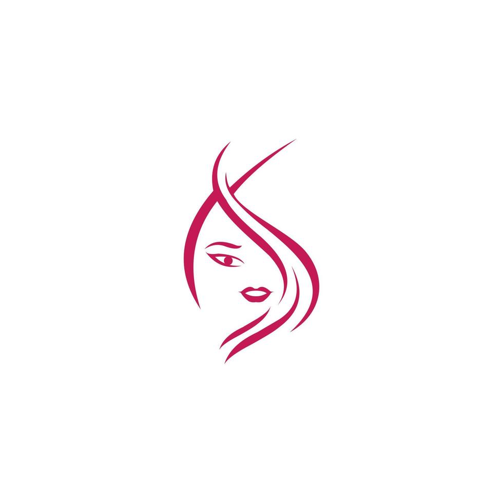 illustration logo design beauté pour femme vecteur