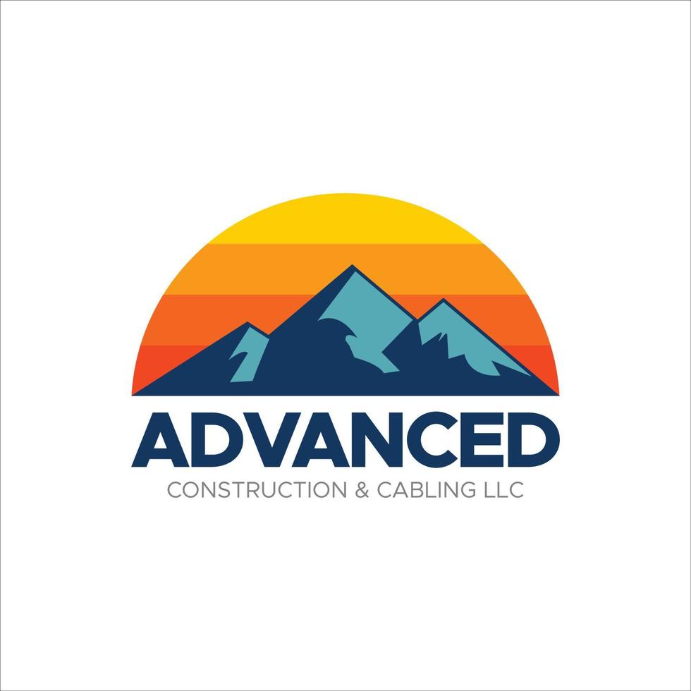 ce logo utilise la montagne enneigée comme icône principale adaptée à tout vecteur