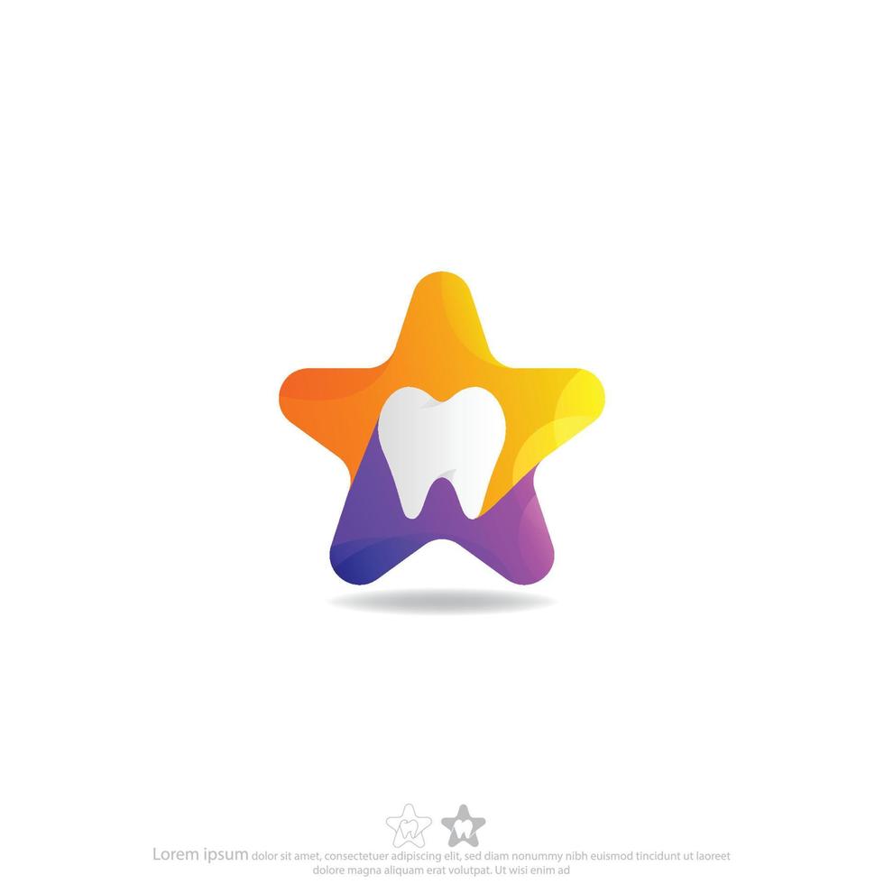 vecteur de conception de logo dentaire star