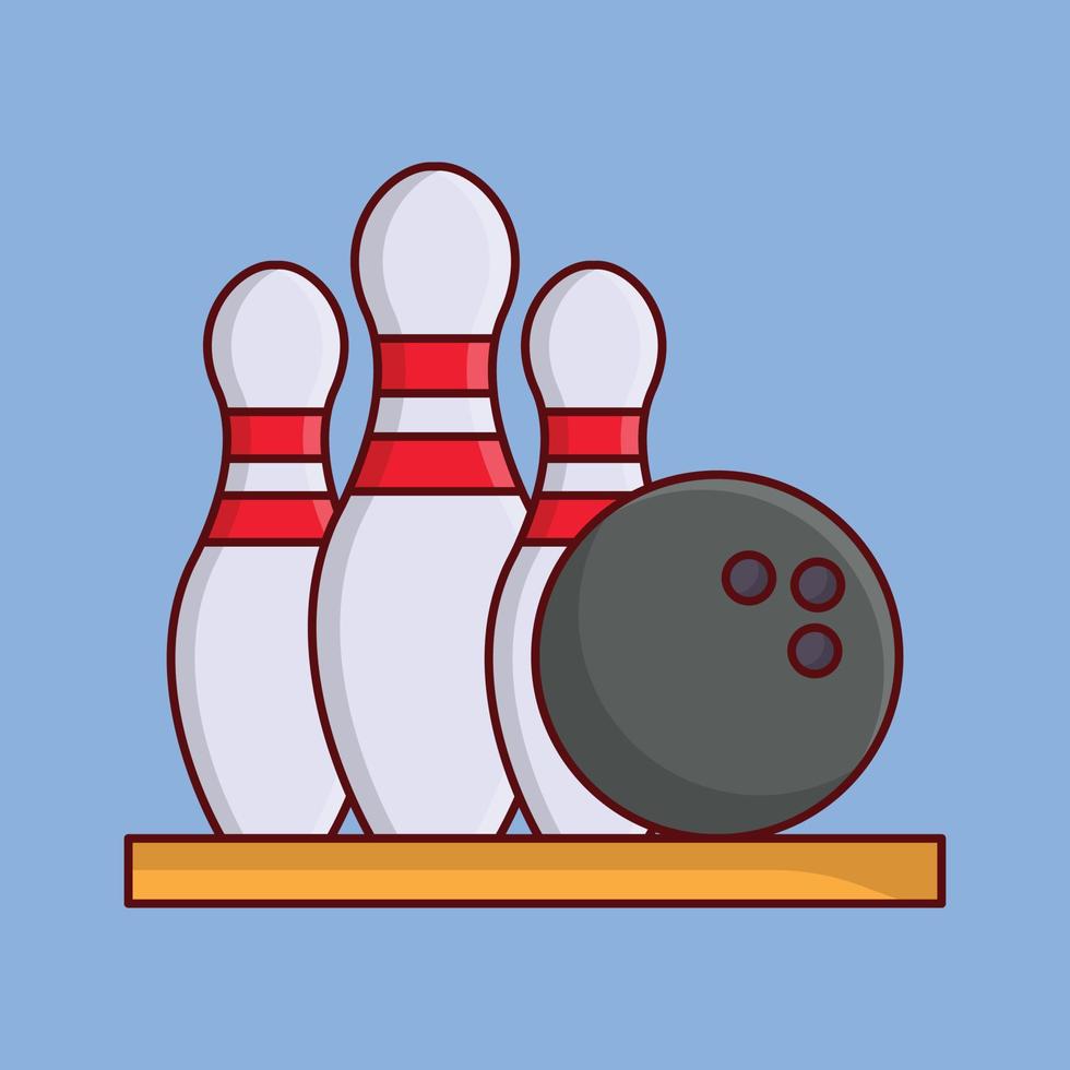 illustration vectorielle de bowling sur un background.symboles de qualité premium. icônes vectorielles pour le concept et la conception graphique. vecteur