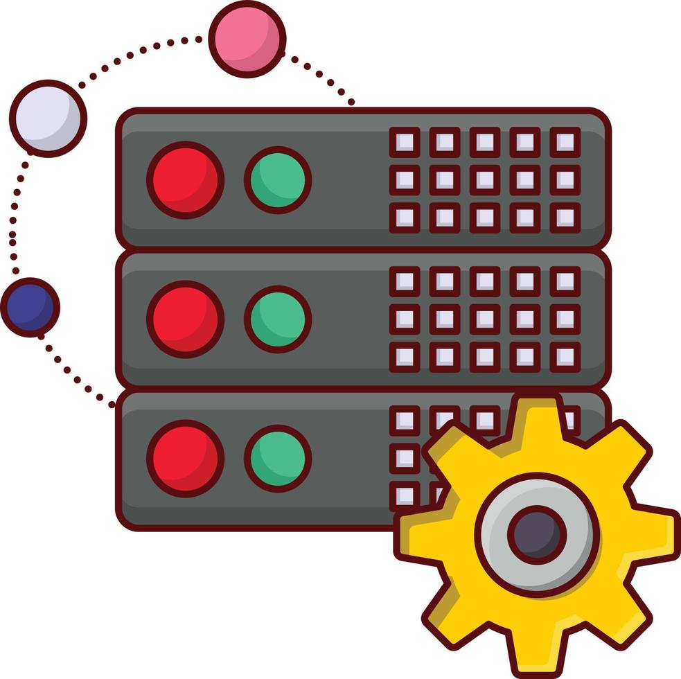 illustration vectorielle de réglage de serveur sur un background.symboles de qualité premium. icônes vectorielles pour le concept et la conception graphique. vecteur