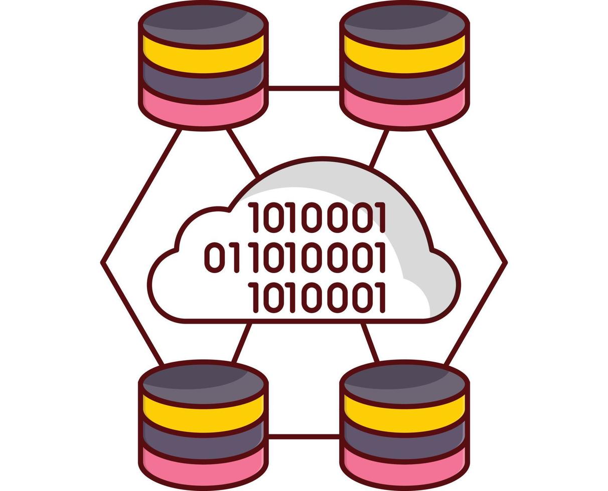 illustration vectorielle de codage en nuage sur un fond. symboles de qualité premium. icônes vectorielles pour le concept et la conception graphique. vecteur