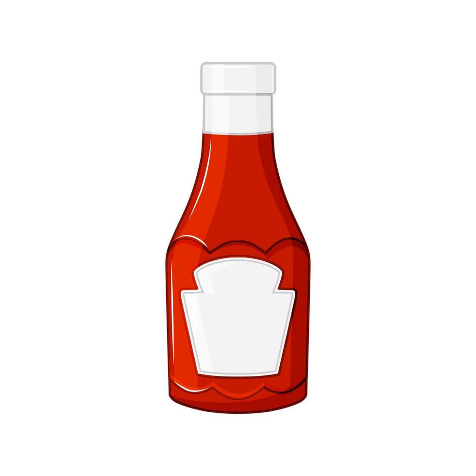 bouteille de ketchup sur fond blanc isolé. sauce tomate. maquette. illustration vectorielle. vecteur