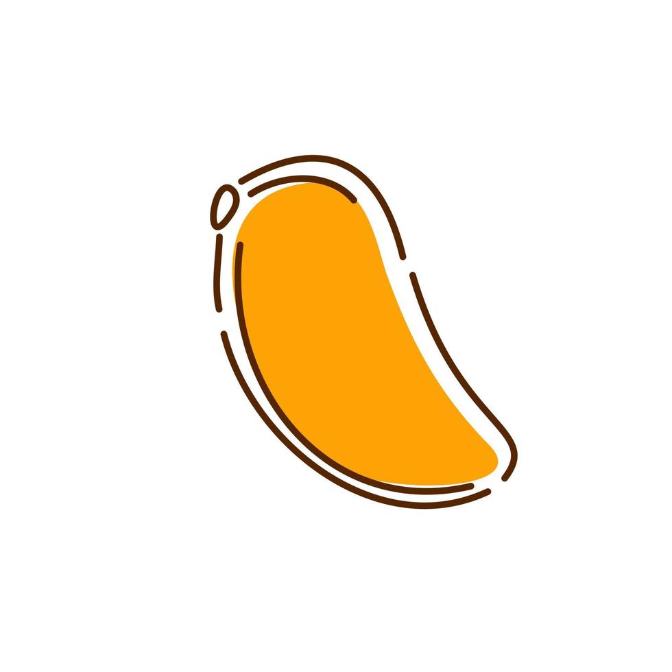 icône de mangue juteuse. abstrait. illustration vectorielle dessinée à la main. vecteur