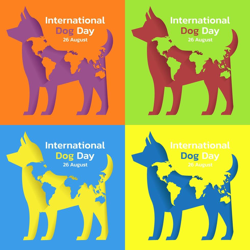 bonne fête nationale du chien 26 août. illustration vectorielle de la journée nationale du chien. idéal pour la carte, la bannière et l'emblème. vecteur