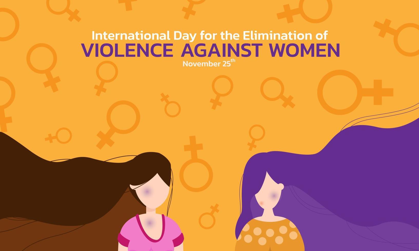 illustration vectorielle d'un arrière-plan pour la journée internationale pour l'élimination de la violence à l'égard des femmes vecteur
