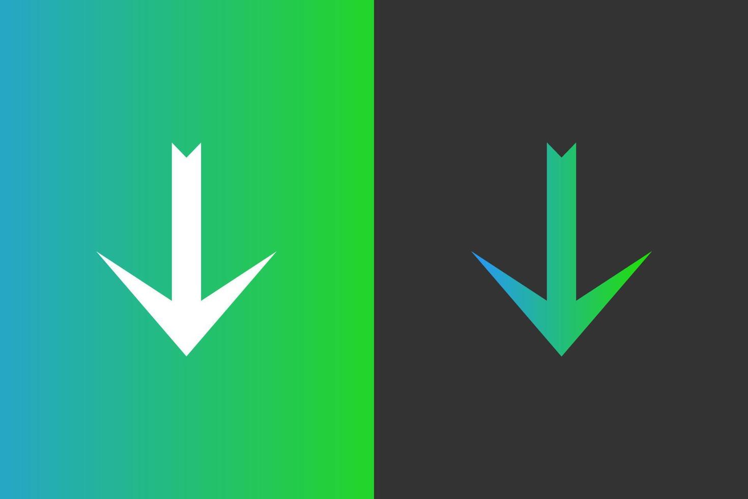 flèche icône signes symboles bleu vert vecteur élégant et moderne pour votre entreprise