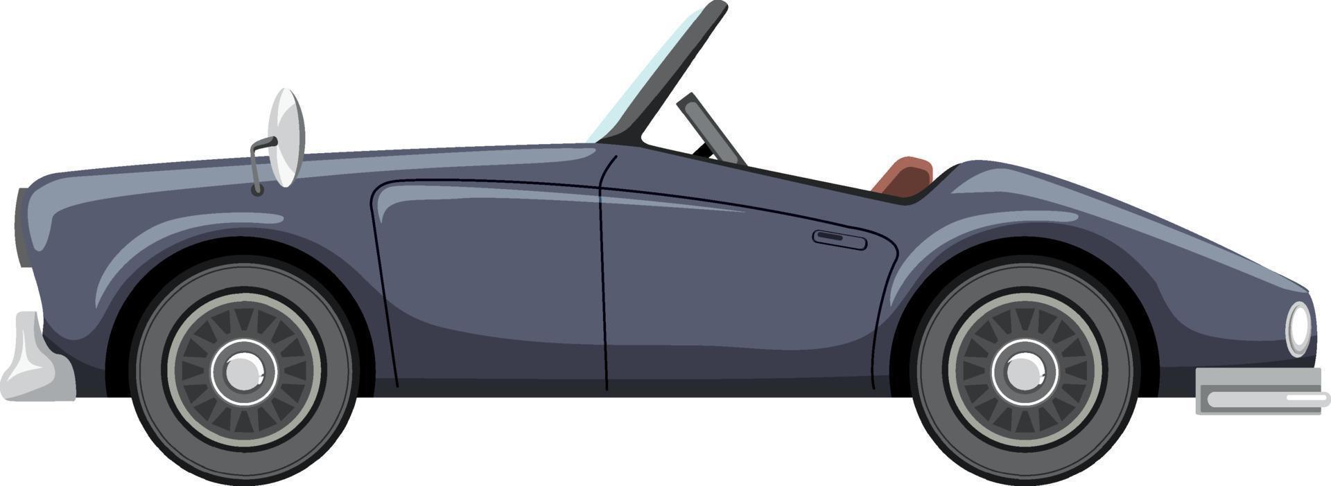 voiture grise classique en style cartoon vecteur
