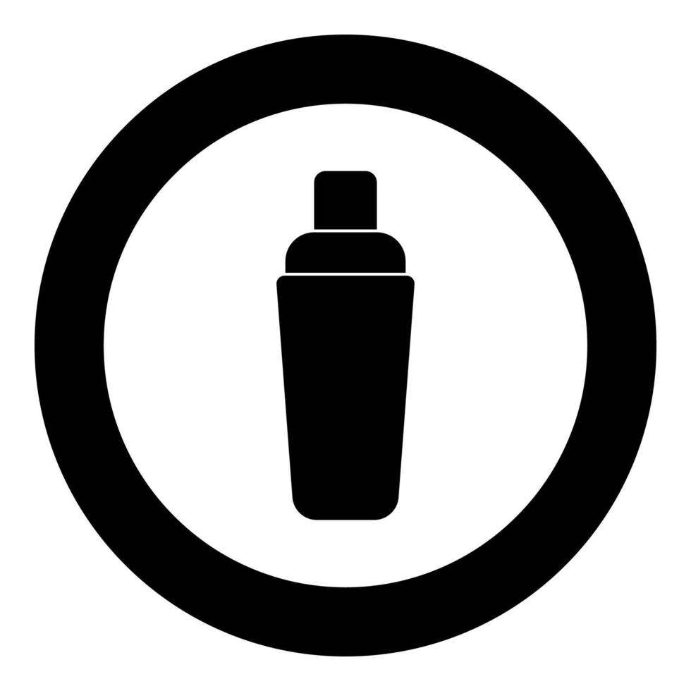 icône de shaker de couleur noire en cercle vecteur
