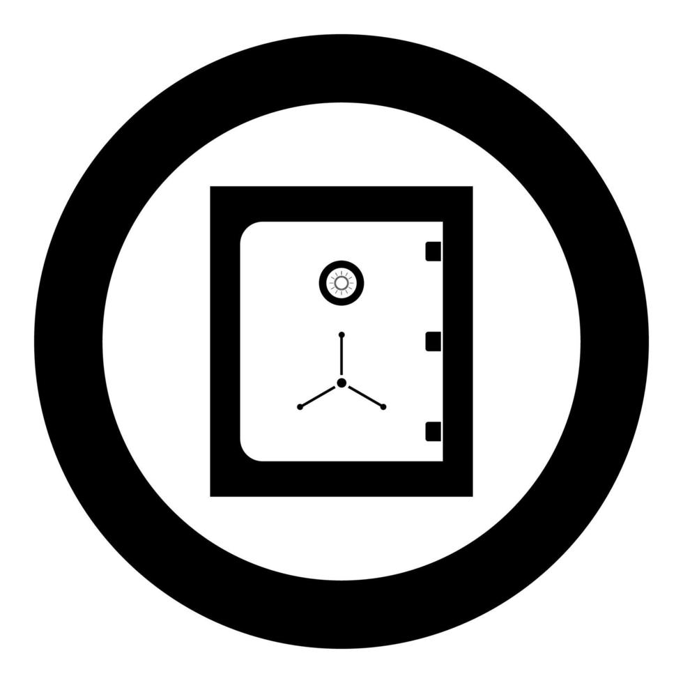 couleur noire de l'icône de sécurité en cercle vecteur