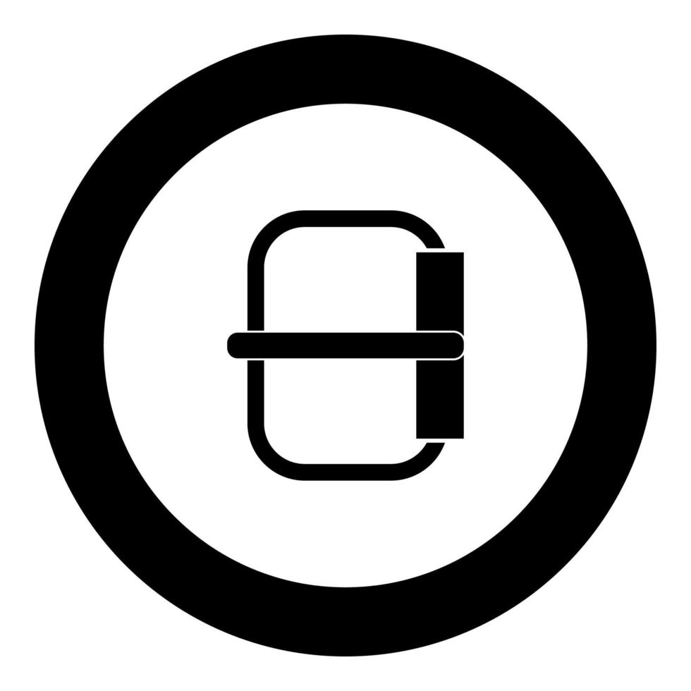 boucle icône couleur noire en cercle vecteur