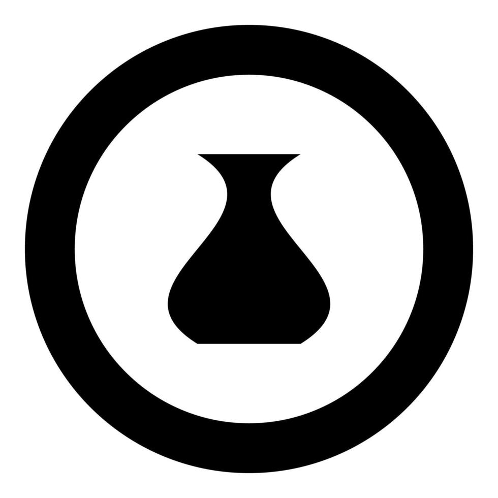 icône de vase couleur noire en cercle vecteur