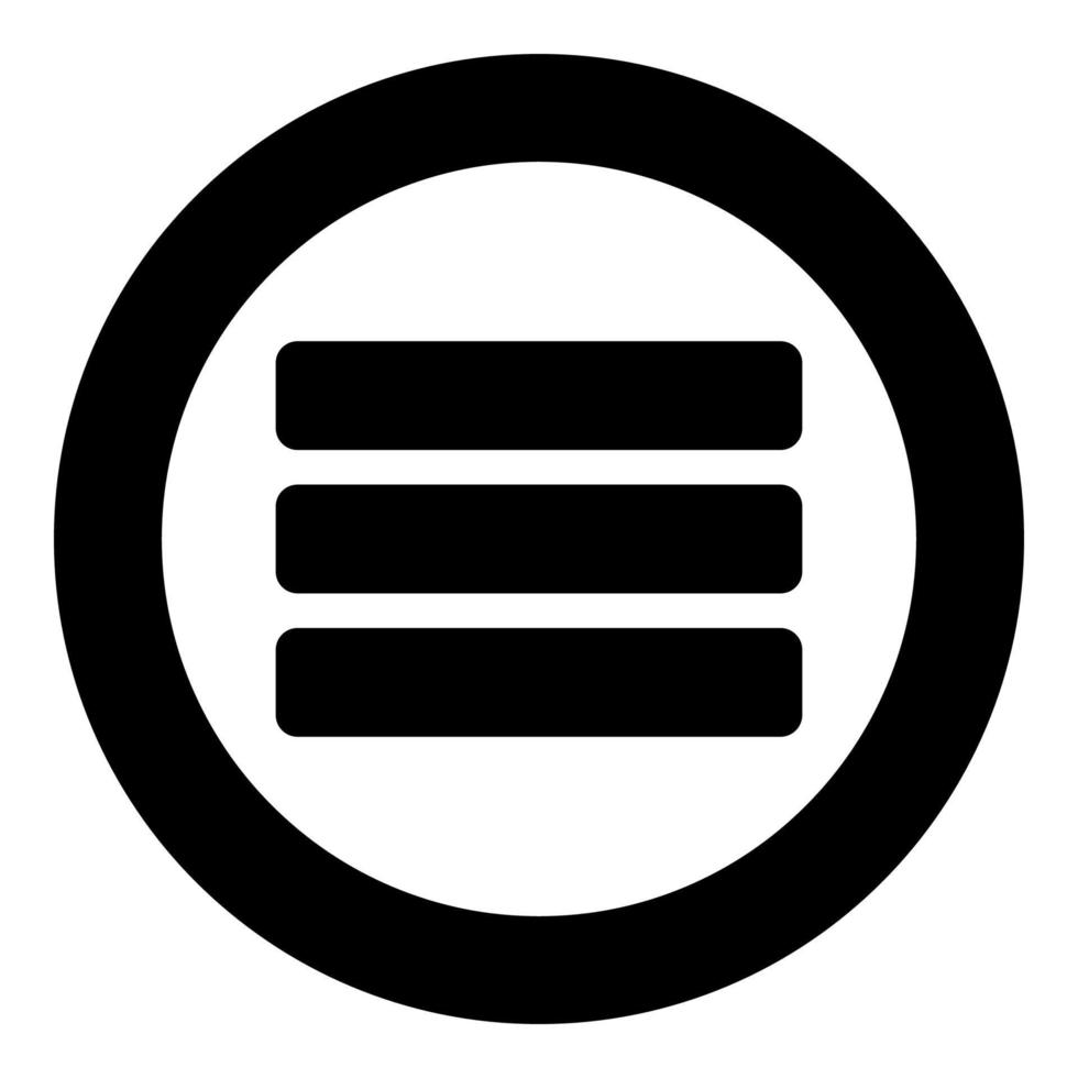 liste icône couleur noire en cercle vecteur