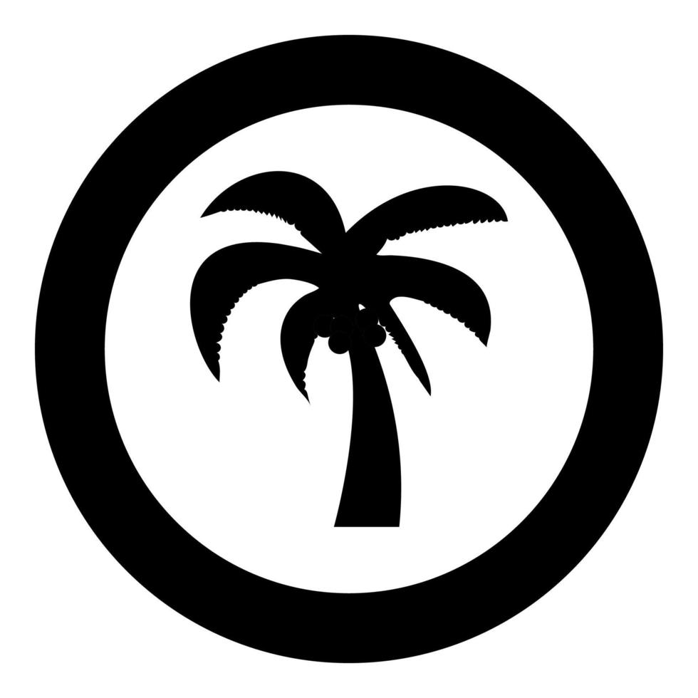 couleur noire de l'icône de la paume en cercle ou en rond vecteur