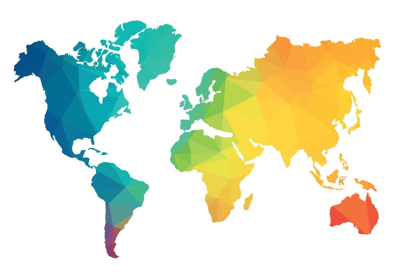 carte du monde abstraite polygone - illustration vectorielle - structure géométrique en couleur bleue pour la présentation, la brochure, le site Web et d'autres projets de conception. fond polygonal. vecteur