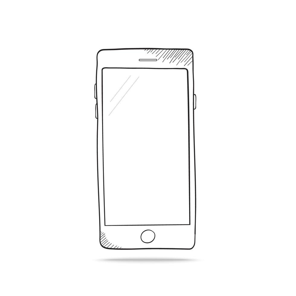 vecteur doodle smartphone. illustration vectorielle