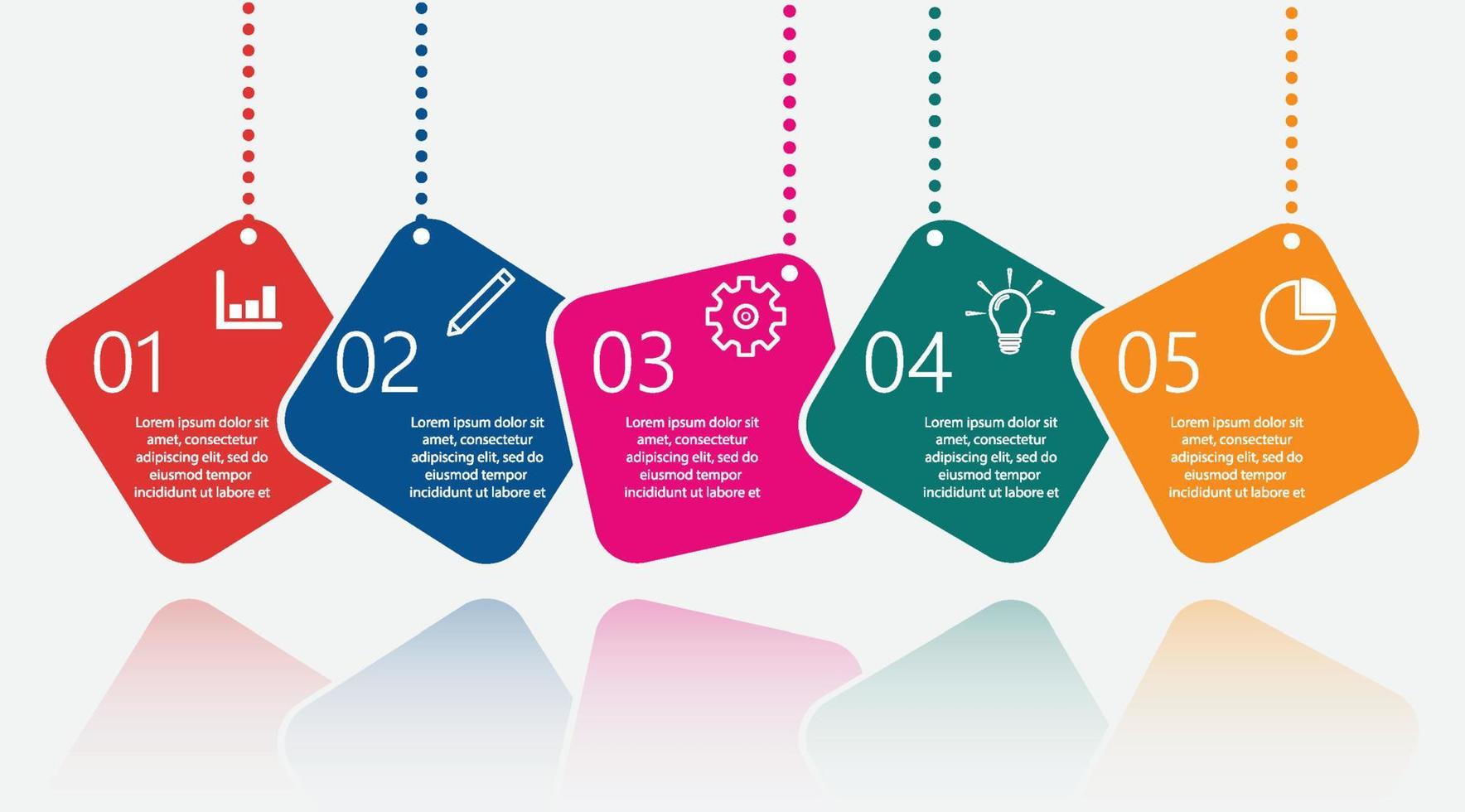 modèle de conception infographie chronologie avec 5 options, diagramme de processus, illustration vectorielle eps10 vecteur