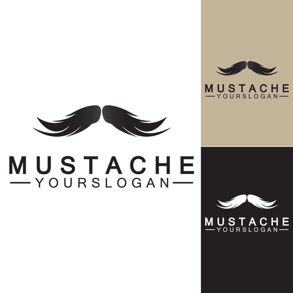 modèle de conception de logo icône vecteur moustache