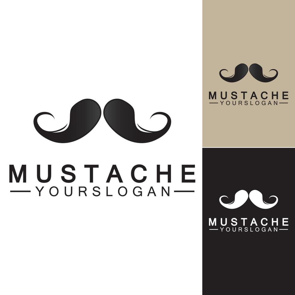 modèle de conception de logo icône vecteur moustache