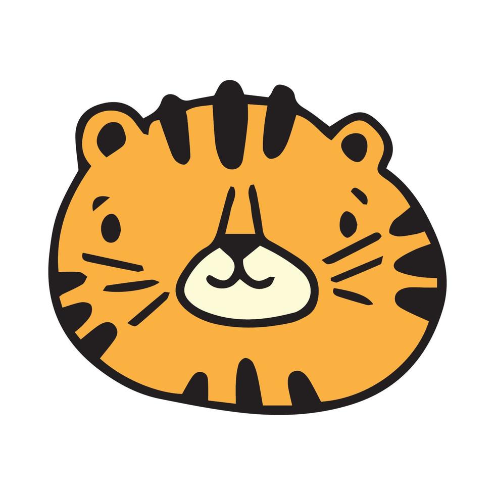 illustration de tigre mignon dessiné à la main vecteur