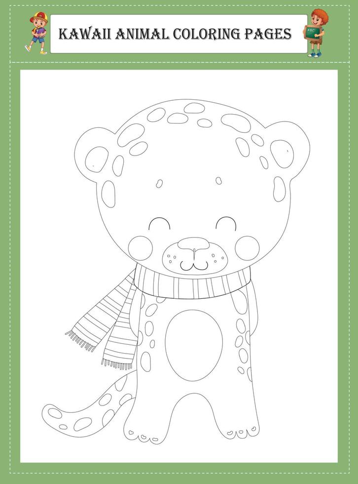 coloriages d'animaux kawaii vecteur