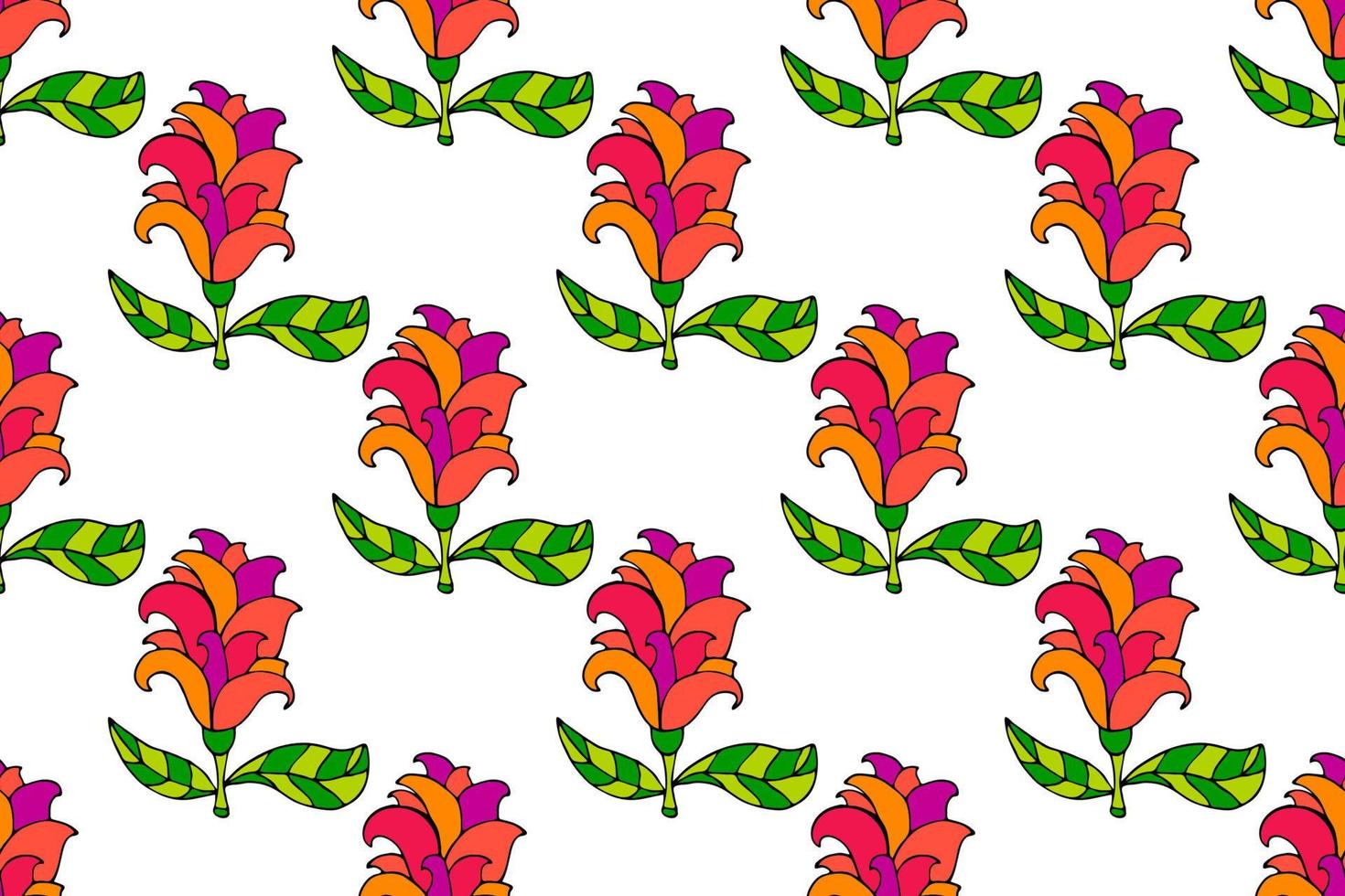 motif floral abstrait sans couture avec doodle rose. fond d'été. vecteur