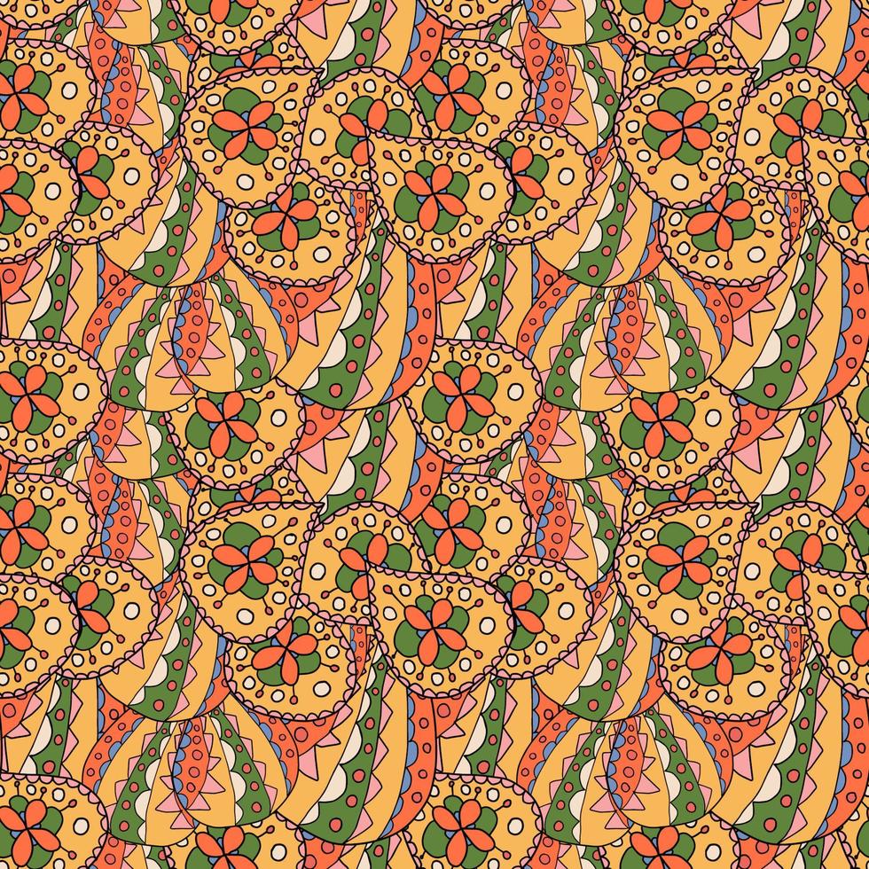 modèle sans couture de fleur abstraite doodle coloré paisley. fond fleuri. vecteur