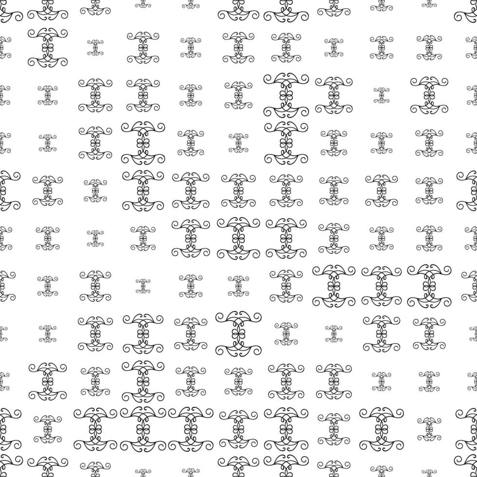 motif harmonieux d'ornement en demi-teinte damassé à lignes fines noires. fond floral de baroque noir et blanc avec des boucles. vecteur