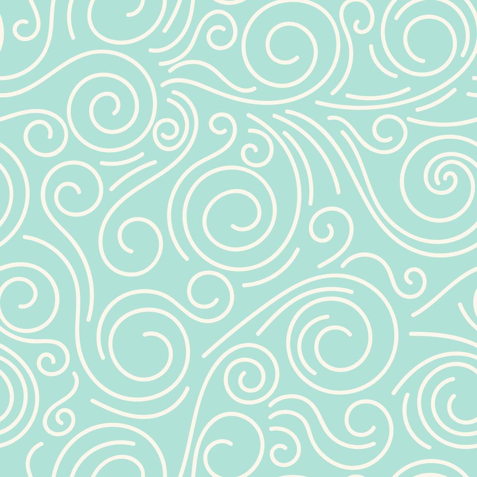 main abstraite doodle fine ligne motif ondulé sans soudure. ciel linéaire bouclé ou arrière-plan désordonné de la mer. vecteur