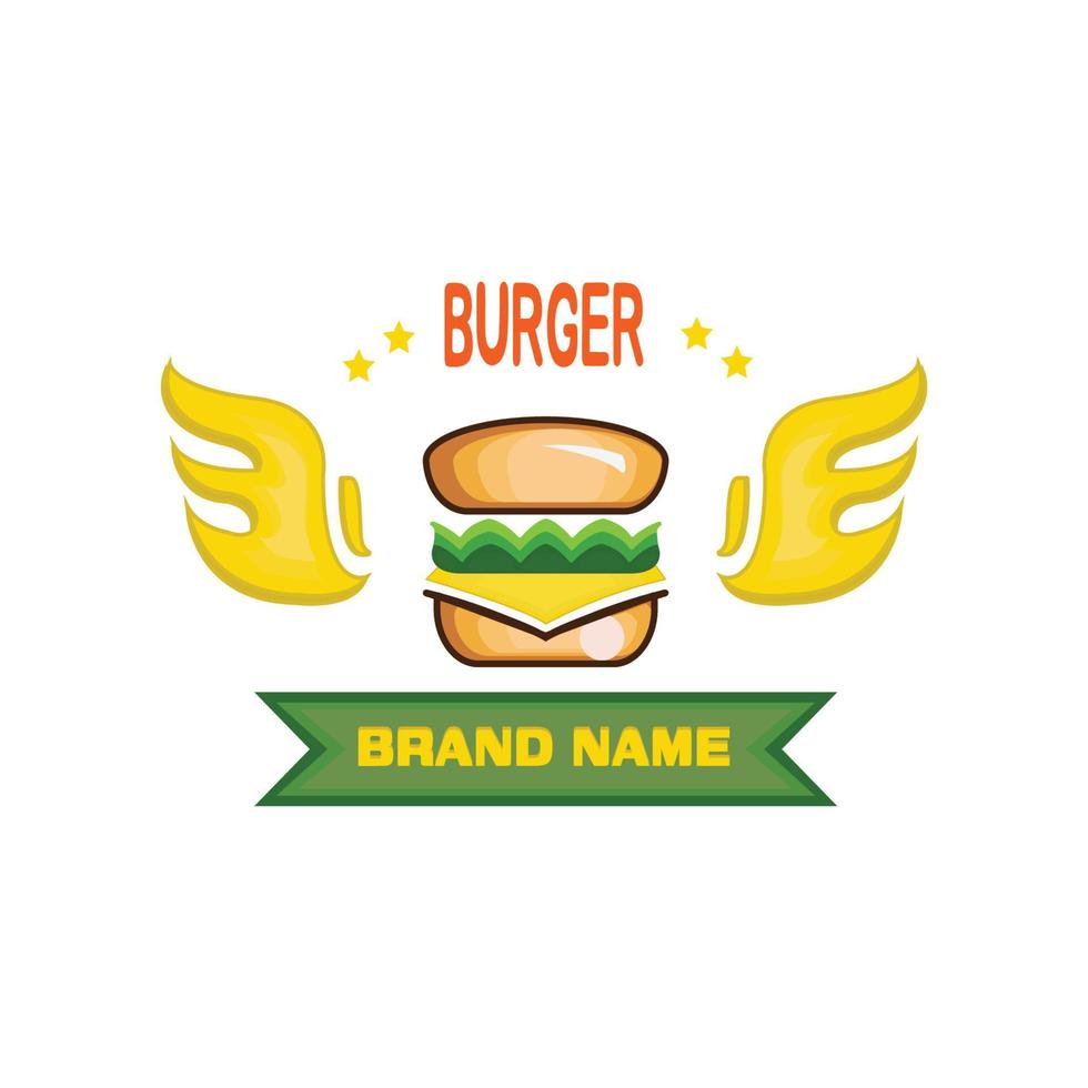 art et illustration de logo de restaurant hamburger moderne et mignon vecteur