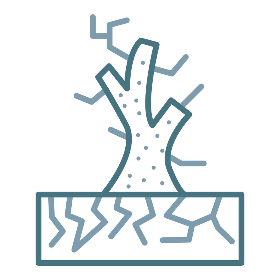icône de deux couleurs de la ligne de désertification vecteur