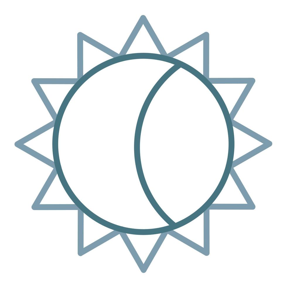 icône de deux couleurs de la ligne d'éclipse solaire vecteur