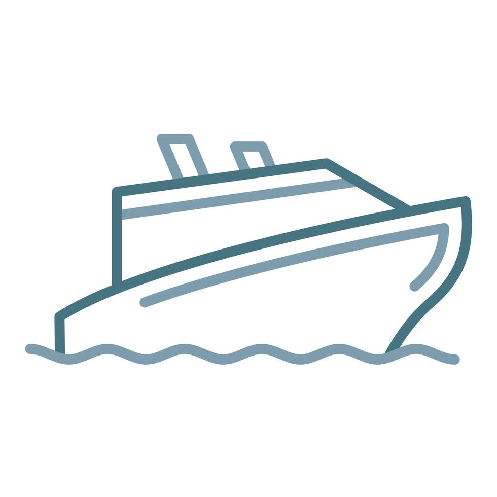 icône de deux couleurs de la ligne de yachting vecteur