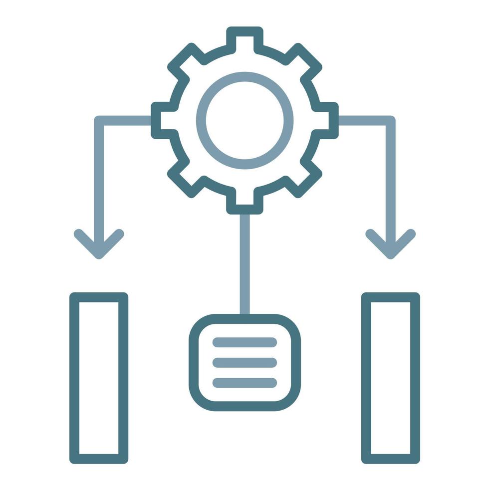 icône de ligne de processus à deux couleurs vecteur