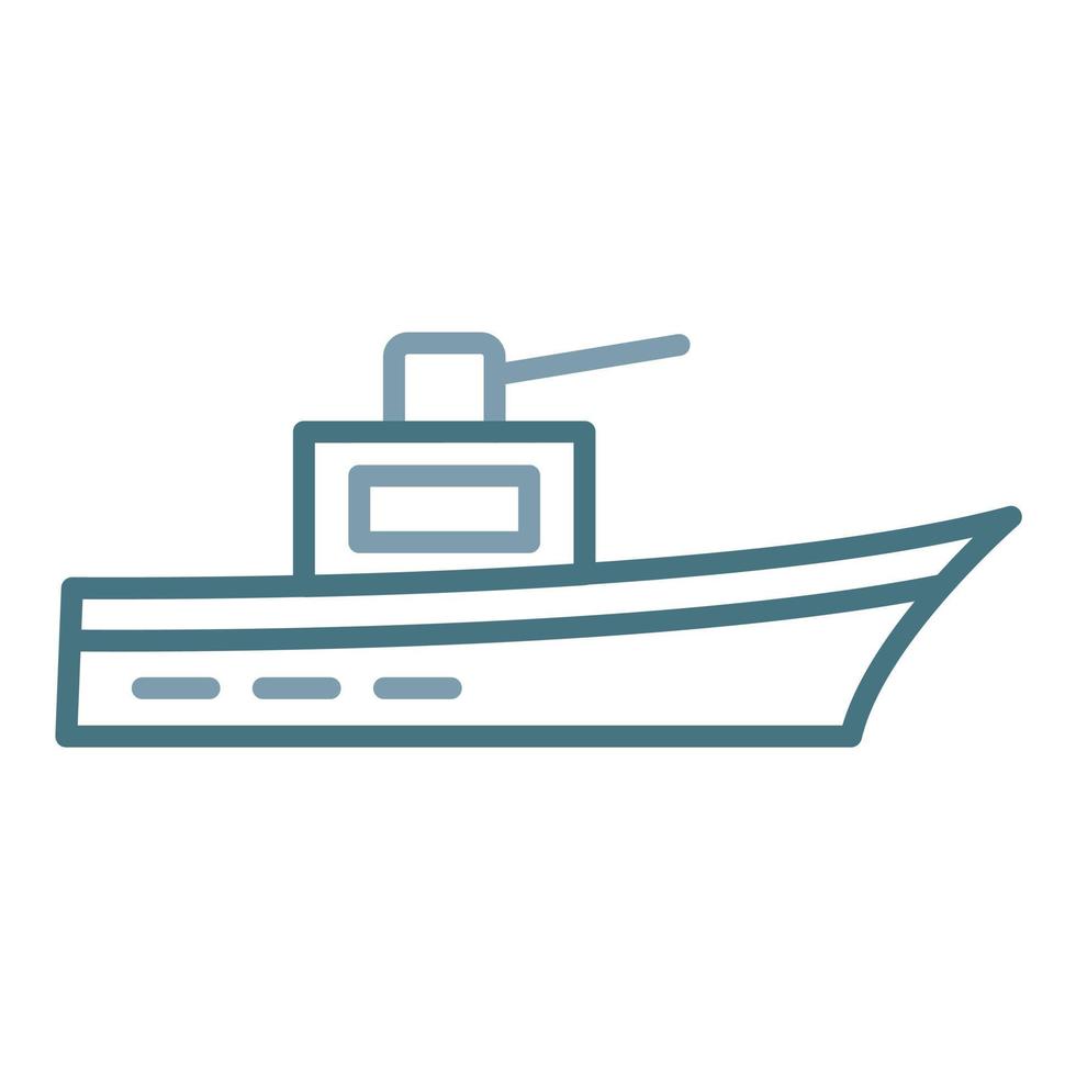 icône de ligne de navire de l'armée à deux couleurs vecteur