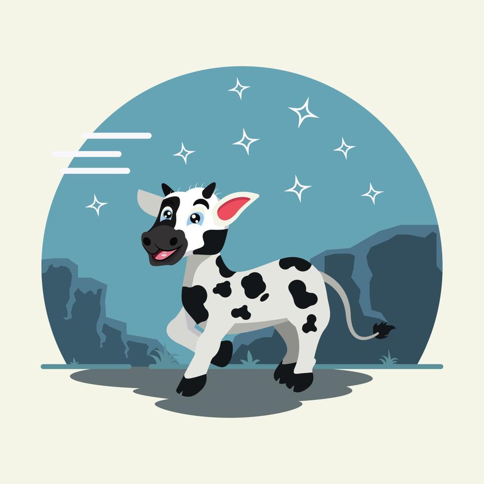 illustration vectorielle de petite vache design vecteur