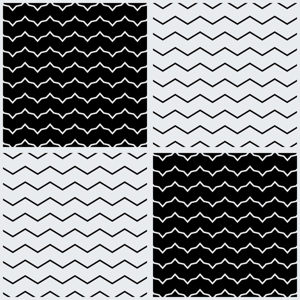 motif de ligne. ligne ondulée en motif carré avec des couleurs noir et blanc vecteur